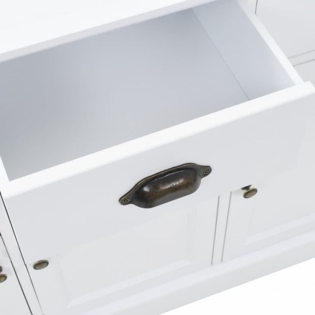 Sideboard With 3 Doors Mdf And Pinewood 105x35x77.5 Cm Image 8