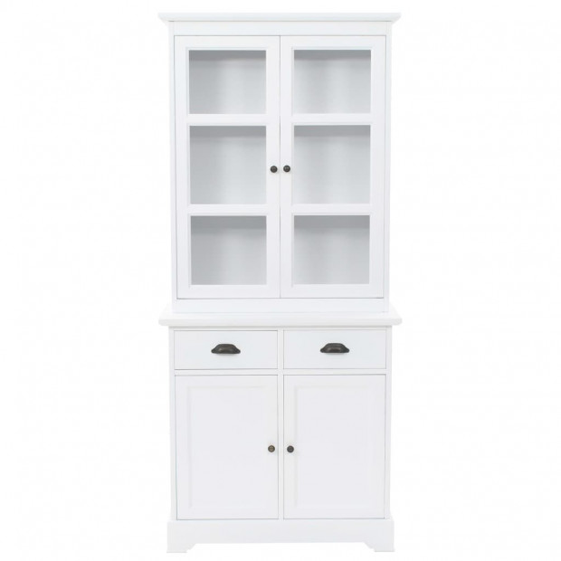 Welsh Dresser With 4 Doors Mdf And Pinewood 80x40x180 Cm Image 4