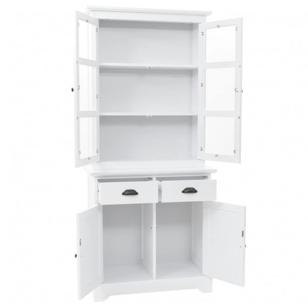 Welsh Dresser With 4 Doors Mdf And Pinewood 80x40x180 Cm Image 6