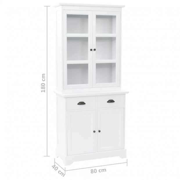 Welsh Dresser With 4 Doors Mdf And Pinewood 80x40x180 Cm Image 10