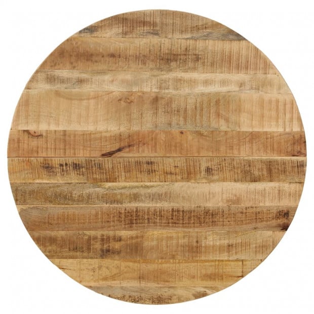 Dining Table Solid Rough Mango Wood And Steel 120x77 Cm Image 2