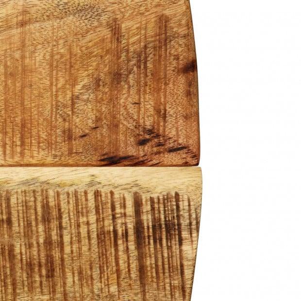Dining Table Solid Rough Mango Wood And Steel 120x77 Cm Image 5