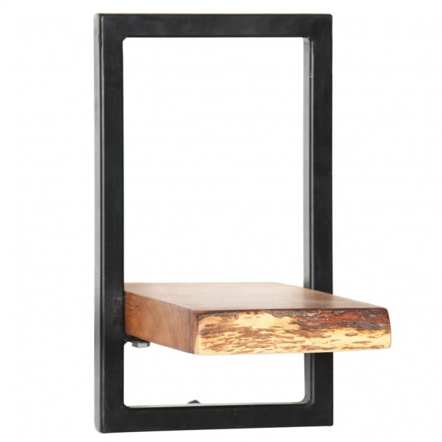Wall Shelf Set 5 Pieces Solid Acacia Wood And Steel Image 7