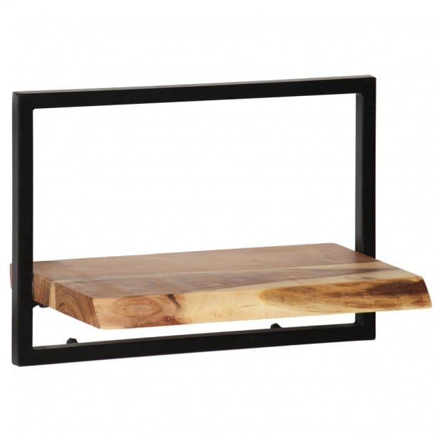 Wall Shelf Set 5 Pieces Solid Acacia Wood And Steel Image 8