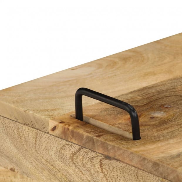 Bedside Table Solid Mango Wood 40x34x47 Cm Image 4