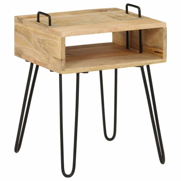 Bedside Table Solid Mango Wood 40x34x47 Cm Image 8