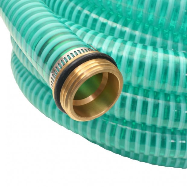 Suction Hose With Brass Connectors 10 M 25 Mm Green Image 3