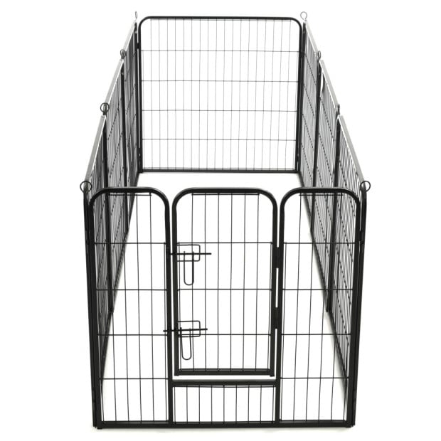 Dog Playpen 8 Panels Steel 80x80 Cm Black Image 7