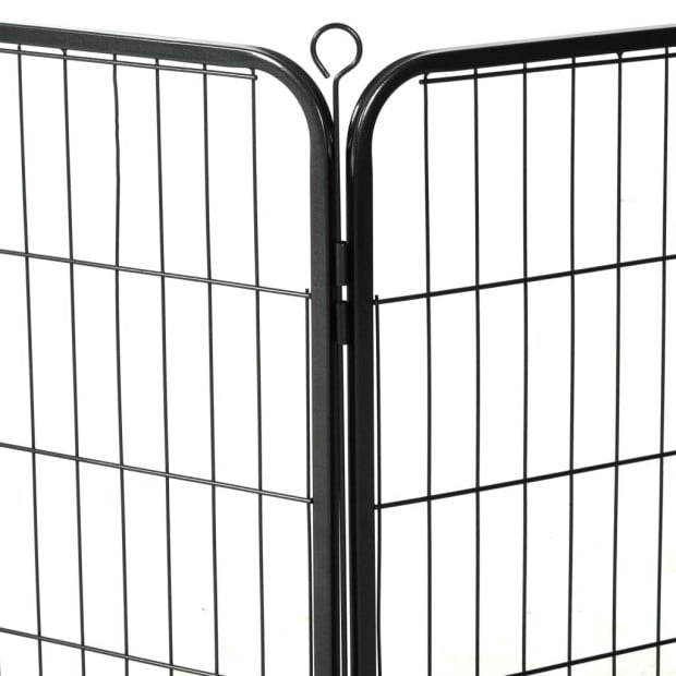 Dog Playpen 12 Panels Steel 80x60 Cm Black Image 8