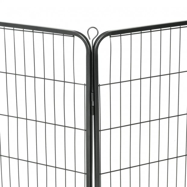 Dog Playpen 8 Panels Steel 80x100 Cm Black Image 8