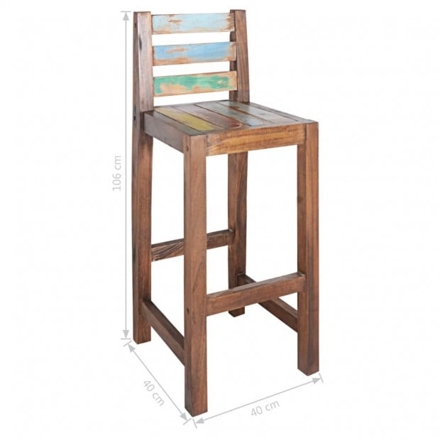 Bar Stools 2 Pcs Solid Reclaimed Boat Wood 40x40x106 Cm Image 11