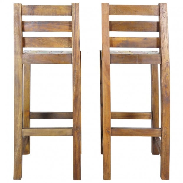 Bar Stools 2 Pcs Solid Reclaimed Boat Wood 40x40x106 Cm Image 5