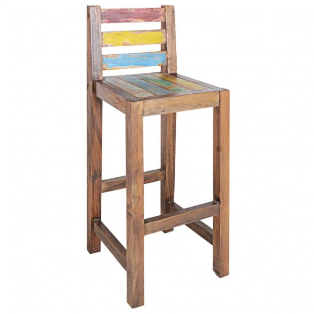 Bar Stools 2 Pcs Solid Reclaimed Boat Wood 40x40x106 Cm Image 6