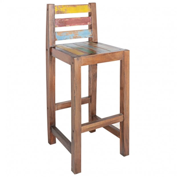 Bar Stools 2 Pcs Solid Reclaimed Boat Wood 40x40x106 Cm Image 7
