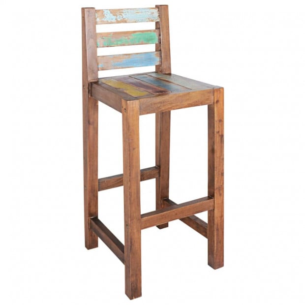 Bar Stools 2 Pcs Solid Reclaimed Boat Wood 40x40x106 Cm Image 8