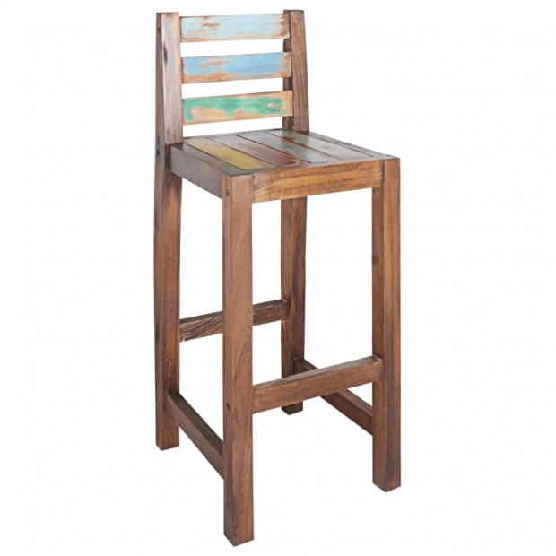 Bar Stools 2 Pcs Solid Reclaimed Boat Wood 40x40x106 Cm Image 9