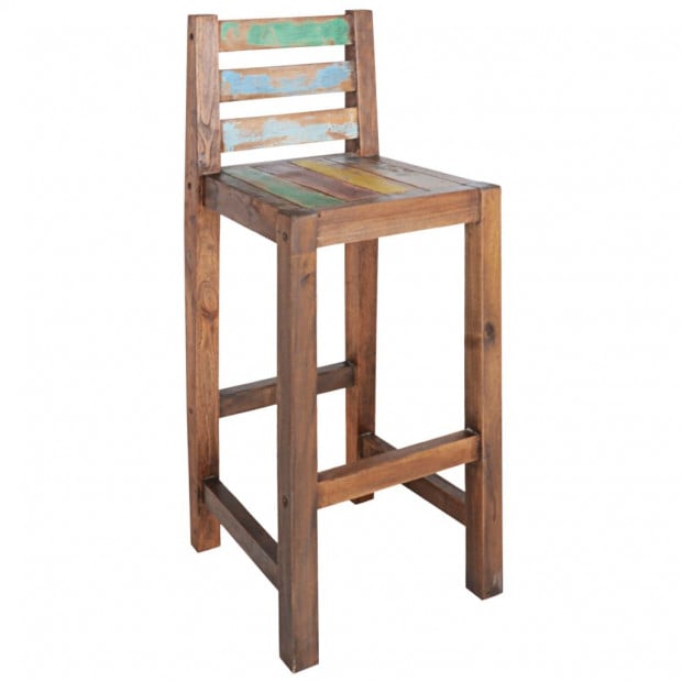 Bar Stools 2 Pcs Solid Reclaimed Boat Wood 40x40x106 Cm Image 10