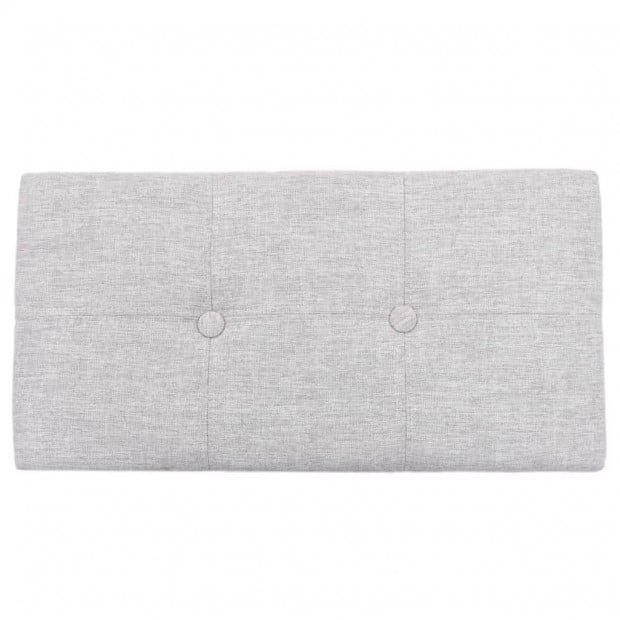 Bench With 2 Ottomans Seagrass Foot Stools Grey Image 8
