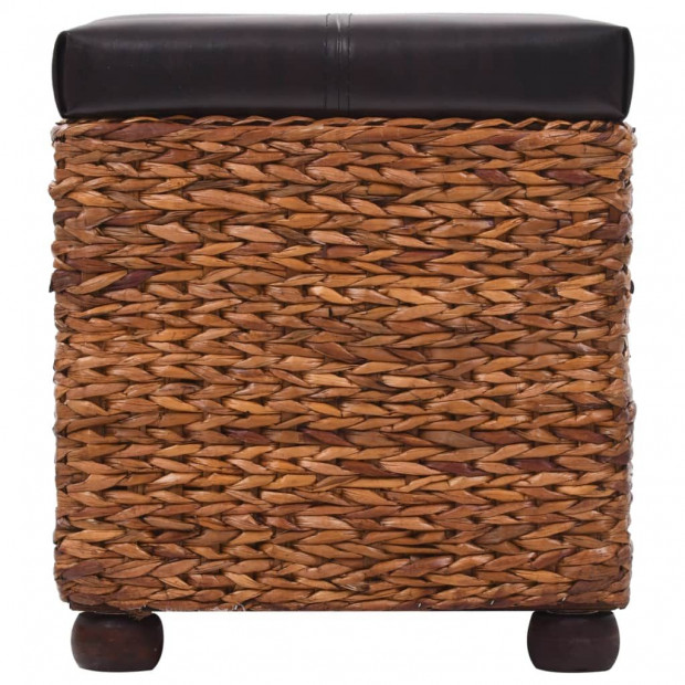 Bench Set 2 Pieces Seagrass Brown Image 7