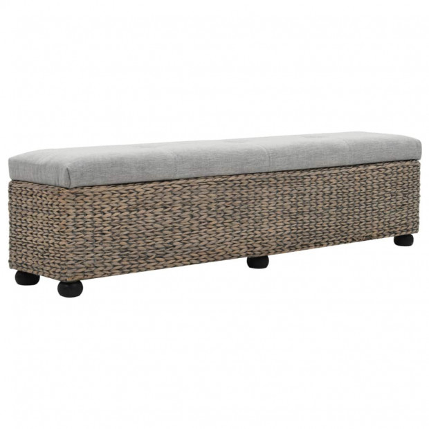 Bench Seagrass 140x29x36cm Ottoman Grey Image 3