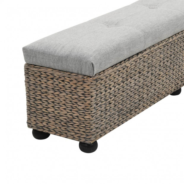Bench Seagrass 140x29x36cm Ottoman Grey Image 4