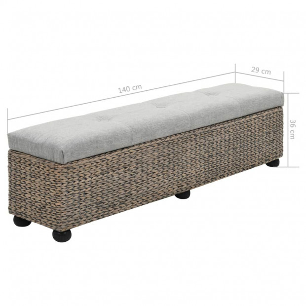 Bench Seagrass 140x29x36cm Ottoman Grey Image 9