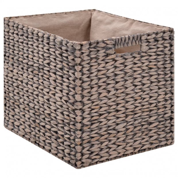 Bench With 2 Baskets Seagrass 71x40x42 Cm Grey Image 7