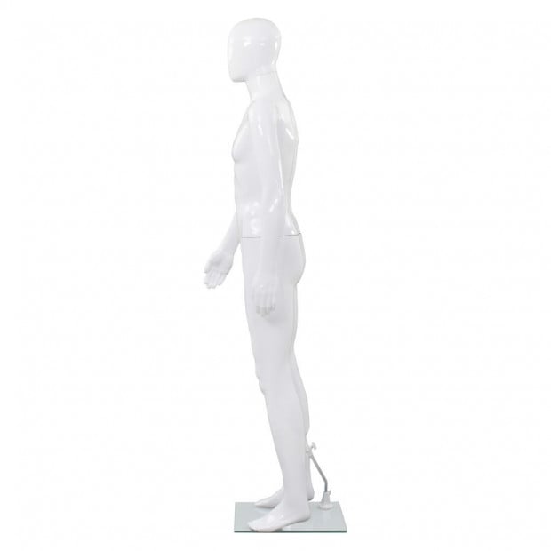 Full Body Male Mannequin With Glass Base Glossy White 185 Cm Image 4