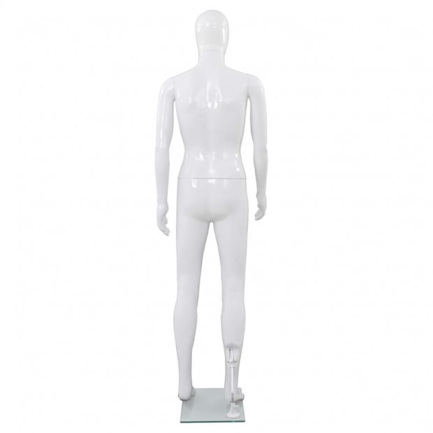 Full Body Male Mannequin With Glass Base Glossy White 185 Cm Image 5
