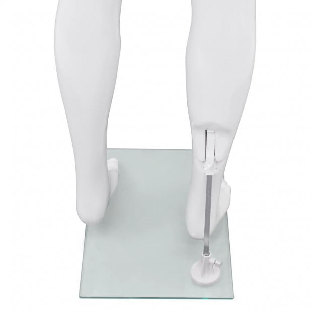 Full Body Male Mannequin With Glass Base Glossy White 185 Cm Image 7