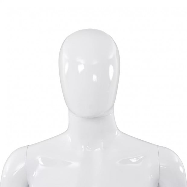 Full Body Male Mannequin With Glass Base Glossy White 185 Cm Image 8