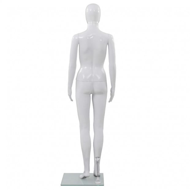 Full Body Female Mannequin With Glass Base Glossy White 175 Cm Image 5