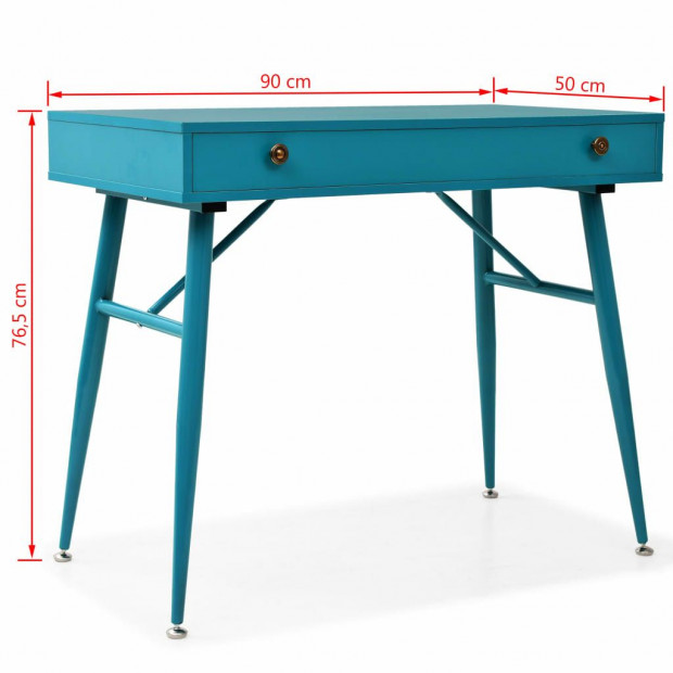 Writing Desk With Drawer 90x50x76.5 Cm Antique Green Image 9