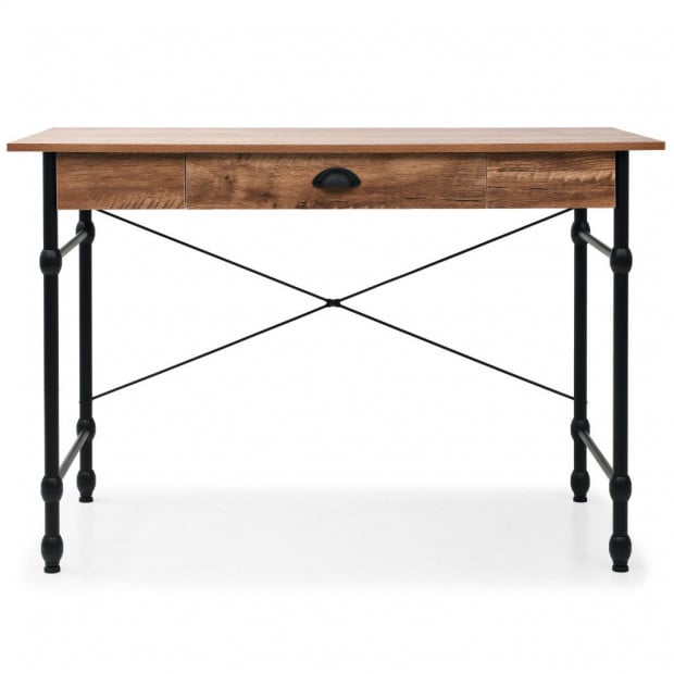 Writing Desk With Drawer 110x55x75 Cm Oak Colour Image 4