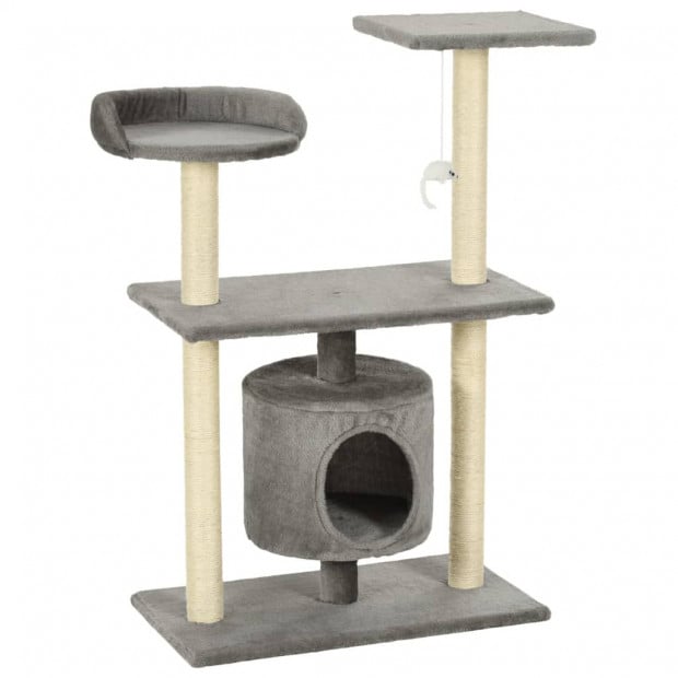 Cat Tree With Sisal Scratching Posts 95 Cm Grey Image 2