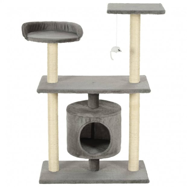Cat Tree With Sisal Scratching Posts 95 Cm Grey Image 3