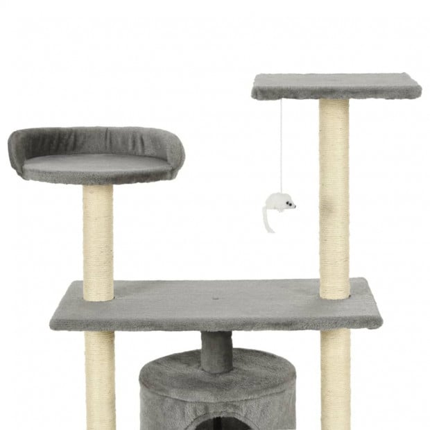 Cat Tree With Sisal Scratching Posts 95 Cm Grey Image 4