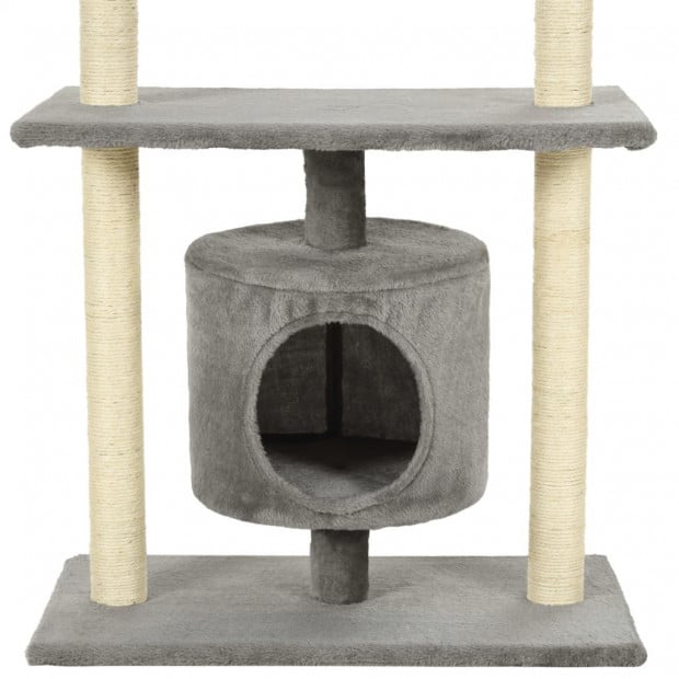 Cat Tree With Sisal Scratching Posts 95 Cm Grey Image 7