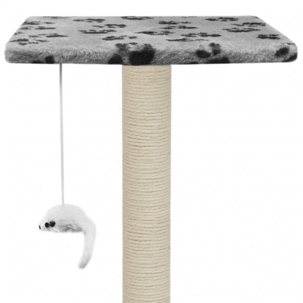 Cat Tree With Sisal Scratching Posts 95 Cm Grey Paw Prints Image 7