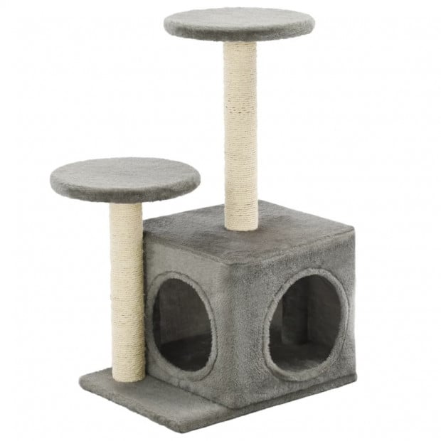Cat Tree With Sisal Scratching Posts 60 Cm Grey Image 2