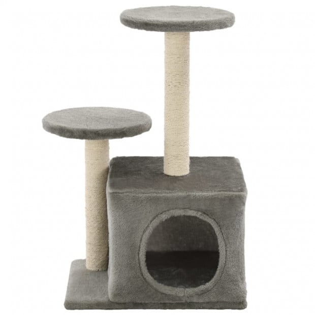 Cat Tree With Sisal Scratching Posts 60 Cm Grey Image 3