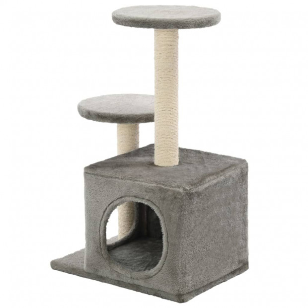 Cat Tree With Sisal Scratching Posts 60 Cm Grey Image 4