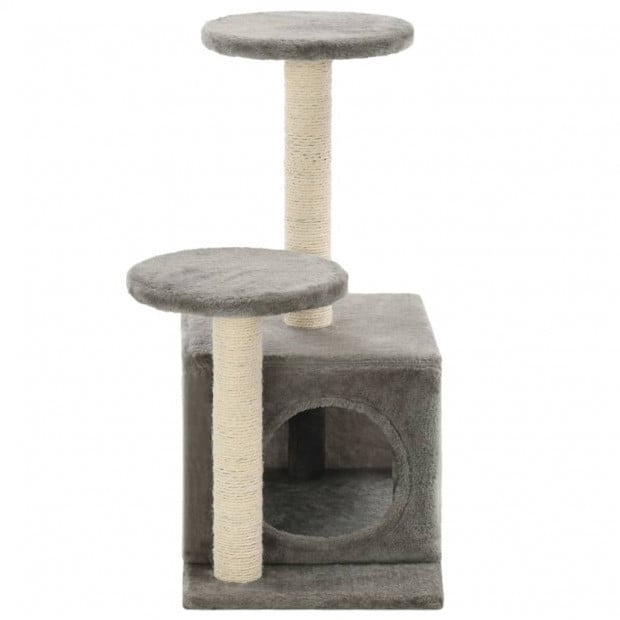 Cat Tree With Sisal Scratching Posts 60 Cm Grey Image 5