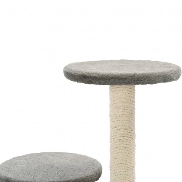 Cat Tree With Sisal Scratching Posts 60 Cm Grey Image 6