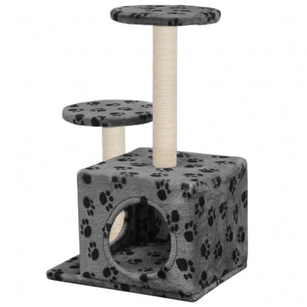 Cat Tree Sisal Scratching Posts 60 Cm Grey Paw Prints Image 3