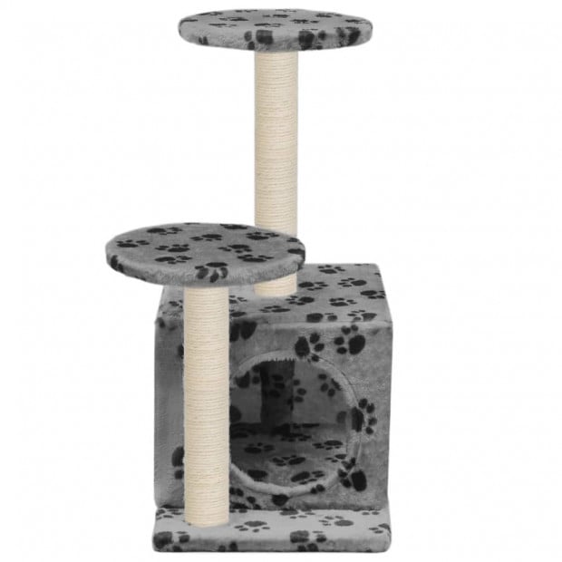 Cat Tree Sisal Scratching Posts 60 Cm Grey Paw Prints Image 5
