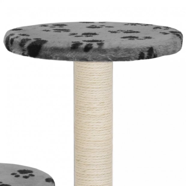 Cat Tree Sisal Scratching Posts 60 Cm Grey Paw Prints Image 6