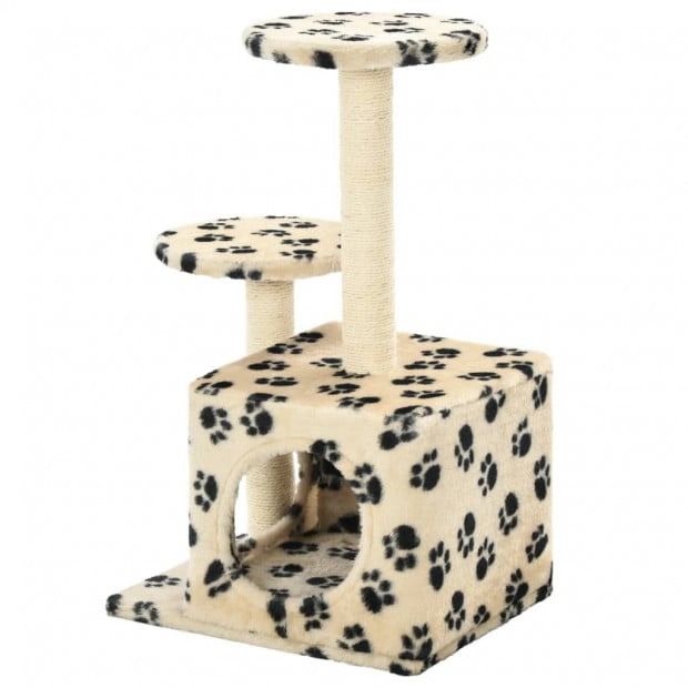 Cat Tree Sisal Scratching Posts 60 Cm Beige Paw Prints Image 3