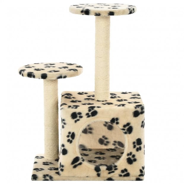 Cat Tree Sisal Scratching Posts 60 Cm Beige Paw Prints Image 4