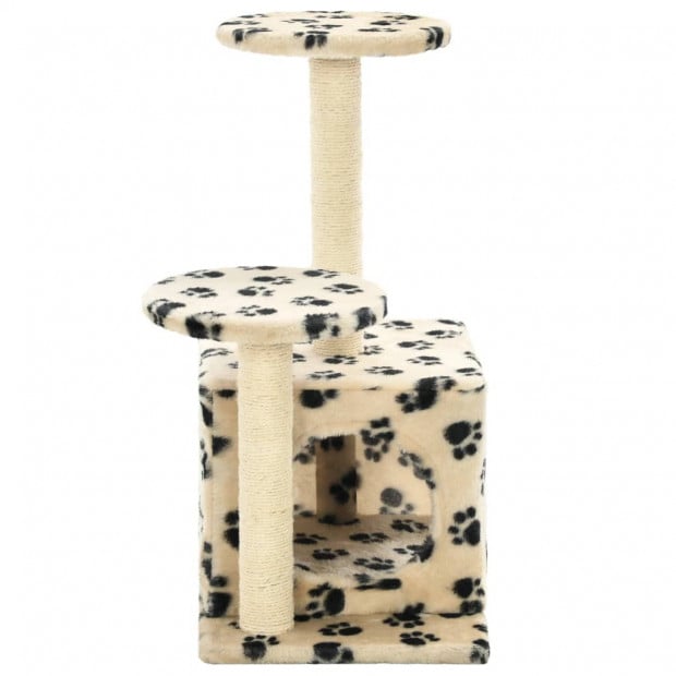 Cat Tree Sisal Scratching Posts 60 Cm Beige Paw Prints Image 5